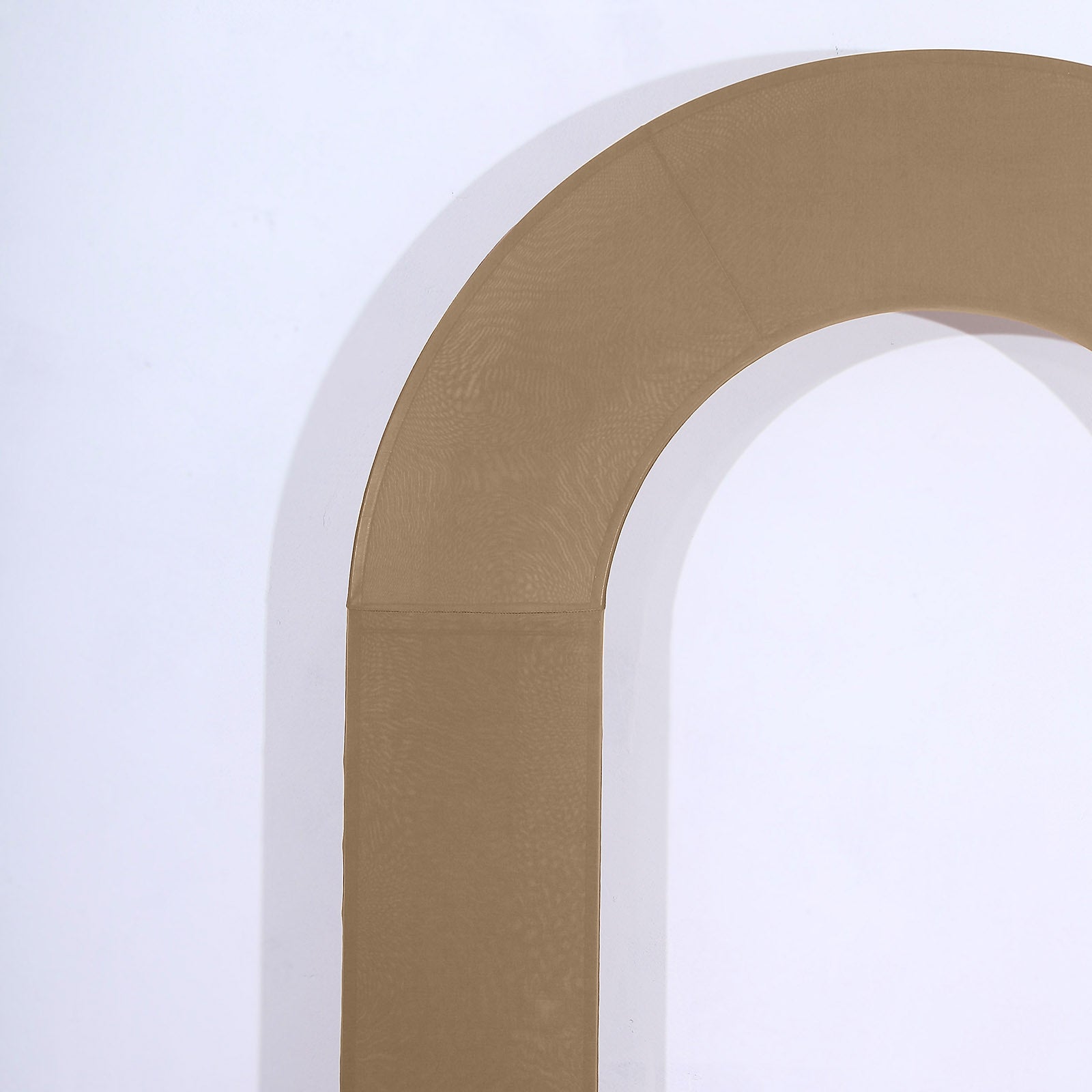 Taupe 8ft spandex fitted wedding arch cover backdrop slipcover.
