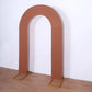 Terracotta spandex fitted wedding arch cover, double-sided U-shaped backdrop.