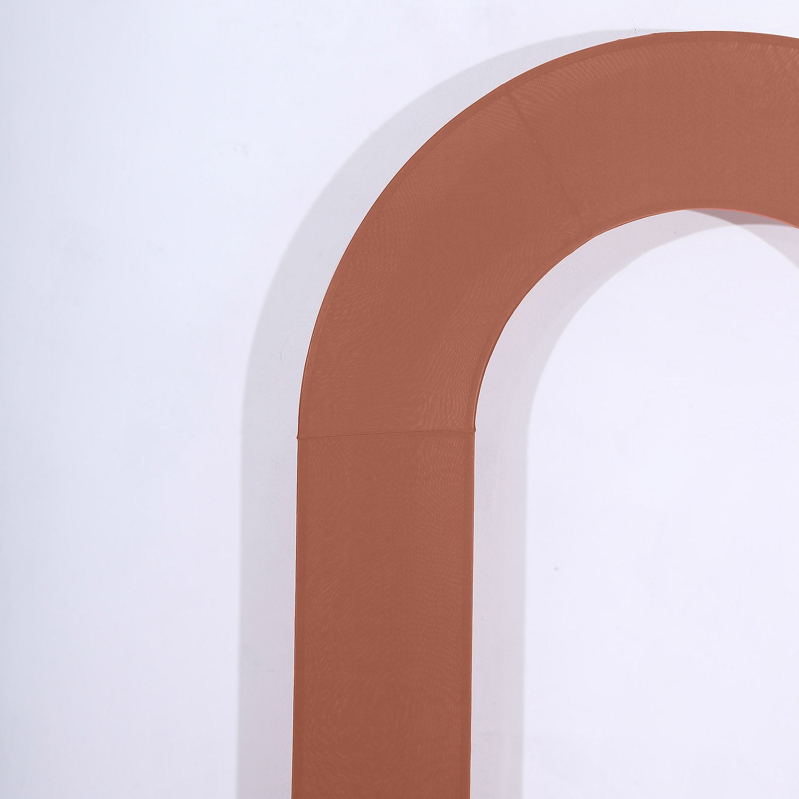 8ft rust spandex fitted wedding arch cover for elegant backdrops.