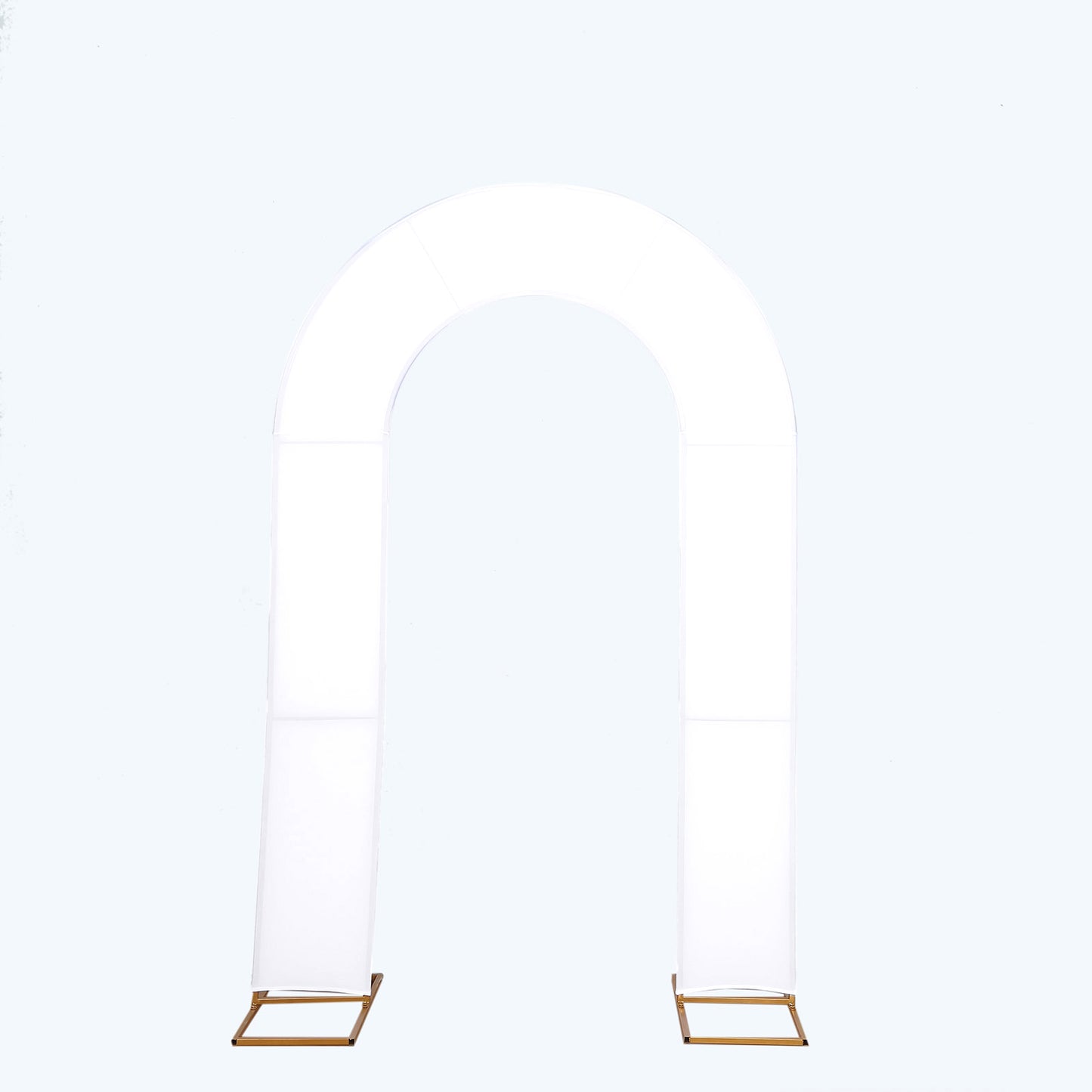 8ft White Spandex Fitted Open Arch Wedding Arch Cover, Double-Sided U-Shaped Backdrop Slipcover