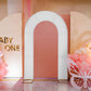 8ft White Spandex Fitted Open Arch Wedding Arch Cover, Double-Sided U-Shaped Backdrop Slipcover