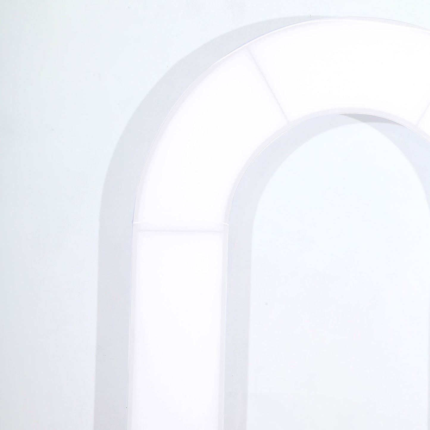 8ft White Spandex Fitted Open Arch Wedding Arch Cover, Double-Sided U-Shaped Backdrop Slipcover