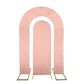 Set of 2 Dusty Rose Spandex Fitted Wedding Arch Covers for Round Top and Double Arch Chiara Backdrop Stands - 6ft,8ft