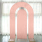 Set of 2 Dusty Rose Spandex Fitted Wedding Arch Covers for Round Top and Double Arch Chiara Backdrop Stands - 6ft,8ft