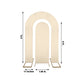Set of 2 Beige Spandex Fitted Wedding Arch Covers for Round Top and Double Arch Chiara Backdrop Stands - 6ft,8ft