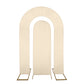 Set of 2 Beige Spandex Fitted Wedding Arch Covers for Round Top and Double Arch Chiara Backdrop Stands - 6ft,8ft