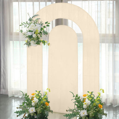 Chic Beige Spandex Fitted Arch Covers for Beautiful Backdrops