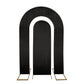 Set of 2 Black Spandex Fitted Wedding Arch Covers for Round Top and Double Arch Chiara Backdrop Stands - 6ft,8ft