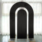Set of 2 Black Spandex Fitted Wedding Arch Covers for Round Top and Double Arch Chiara Backdrop Stands - 6ft,8ft