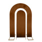 Set of 2 Brown Spandex Fitted Wedding Arch Covers for Round Top and Double Arch Chiara Backdrop Stands - 6ft,8ft