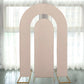 Nude spandex fitted wedding arch covers for backdrop stands.