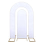 Set of 2 White Spandex Fitted Wedding Arch Covers for Round Top and Double Arch Chiara Backdrop Stands - 6ft,8ft