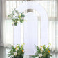 Set of 2 White Spandex Fitted Wedding Arch Covers for Round Top and Double Arch Chiara Backdrop Stands - 6ft,8ft