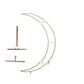 4ft Gold Metal Half Crescent Moon Wedding Arbor Frame, Table Top Centerpiece Curved Design Arch Flower Balloon Stand