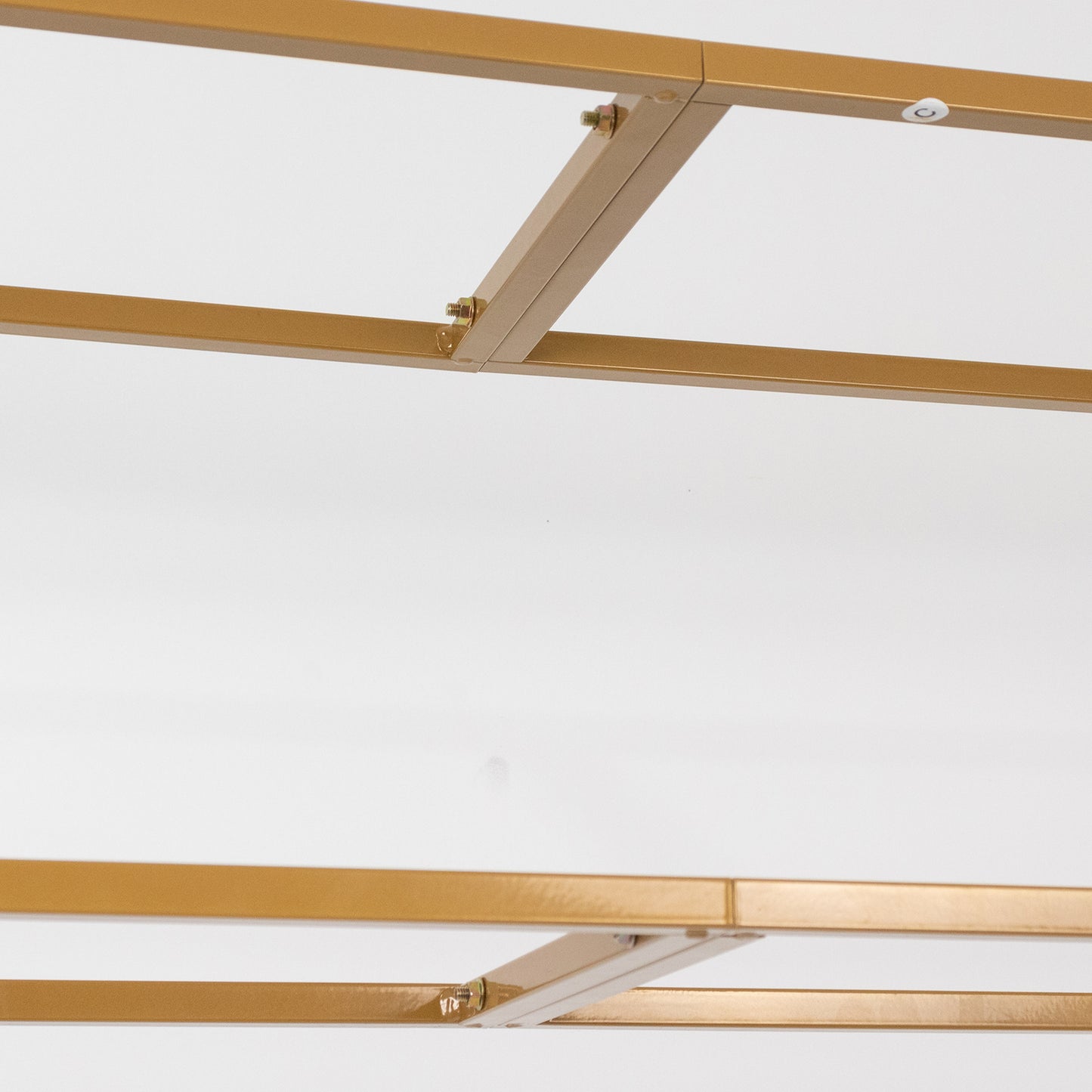 5ft Over the Table Stand in Gold, Freestanding Rectangular Double Frame Over the Table Rod for Floral Balloon Décor