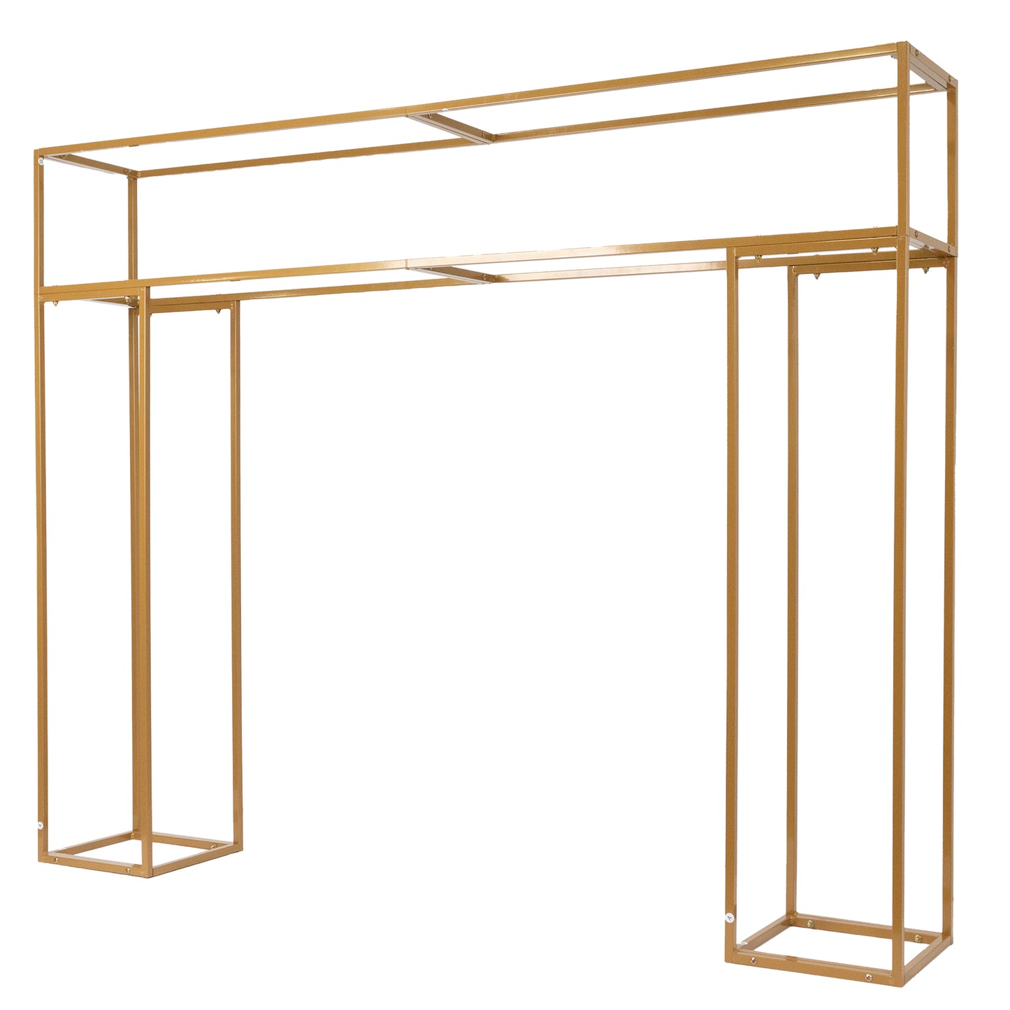 5ft Over the Table Stand in Gold, Freestanding Rectangular Double Frame Over the Table Rod for Floral Balloon Décor
