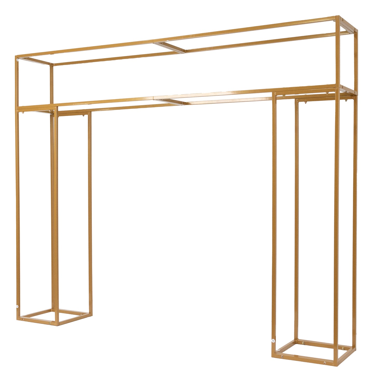 5ft Over the Table Stand in Gold, Freestanding Rectangular Double Frame Over the Table Rod for Floral Balloon Décor