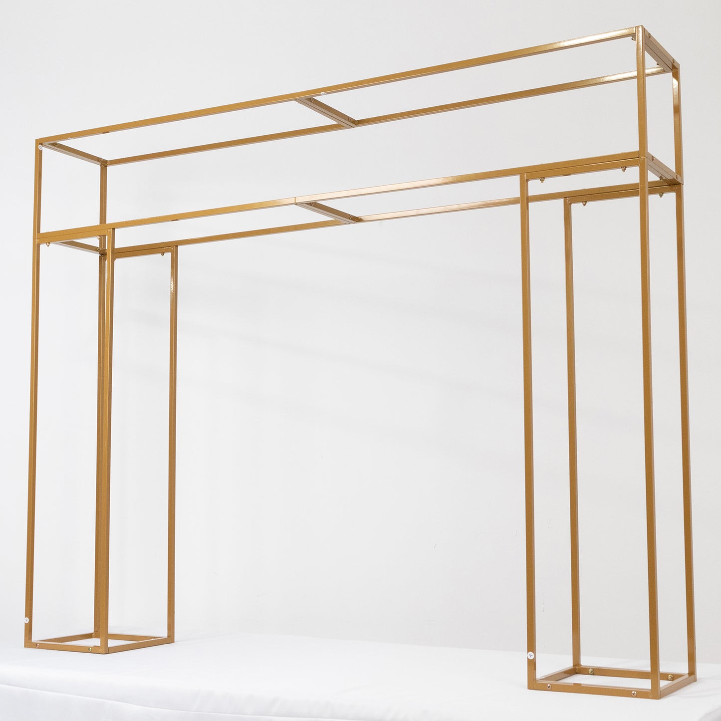 5ft Over the Table Stand in Gold, Freestanding Rectangular Double Frame Over the Table Rod for Floral Balloon Décor