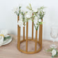 10" Gold Metal 8-Tubes Single Stemmed Flower Vase Centerpiece with Hollow Round Base, Minimalist Style Bud Vase For Floral Arrangements