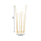 4ft Tall Gold Metal Single Stem Flower Vase in Minimalist Style, 6-Tubes Table Centerpiece Stand for Floral Arrangements with Hollow Round Base