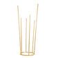 4ft Tall Gold Metal Single Stem Flower Vase in Minimalist Style, 6-Tubes Table Centerpiece Stand for Floral Arrangements with Hollow Round Base