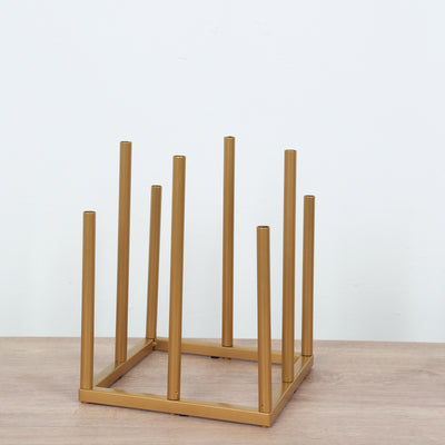 Elegant Gold Metal 8-Tubes Flower Centerpiece