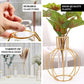 2 Pack | 6" Triangular Gold Metal Frame Test Tube Bud Vases, Mini Geometric Wedding Centerpieces