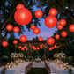 10 Pack Red Round Hanging Paper Lanterns, 30" Chinese Sky Lanterns for Wedding, Party & Event Decora