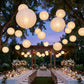 10 Pack White Round Hanging Paper Lanterns, 30" Chinese Sky Lanterns for Wedding, Party & Event Deco