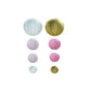 Blush and gold hanging paper lanterns in assorted sizes.