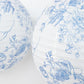 Set of 3 Hanging Paper Lanterns, 16", 18", 20" - French Toile White with Blue Floral Decorative Lamp