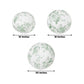 Set of 3 Hanging Paper Lanterns, 16", 18", 20" - French Toile White with Sage Green Floral Decorativ