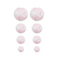 White and pink floral hanging paper lanterns set of 8.