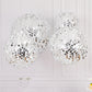 Set of 4 Glitter Silver Payette Sequin Hanging Lanterns, Large Decorative Round Foldable Fabric Chinese Lantern Lampshades - 12",14",16",20"