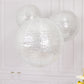 Glitter silver sequin fabric hanging lanterns in three sizes.