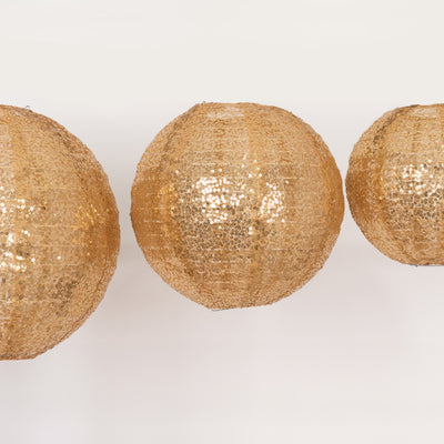 Versatile Gold Sequin Fabric Hanging Lanterns