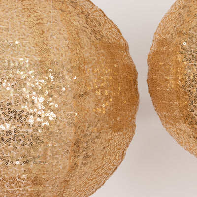 Foldable Gold Sequin Fabric Hanging Lanterns