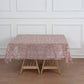 72"x72" Rose Gold Sequin Leaf Embroidered Tulle Table Overlay, Square Sheer Table Topper