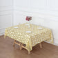 72"x72" Gold Sequin Leaf Embroidered Tulle Table Overlay, Square Sheer Table Topper