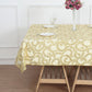 72"x72" Gold Sequin Leaf Embroidered Tulle Table Overlay, Square Sheer Table Topper