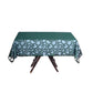 72"x72" Hunter Emerald Green Sequin Leaf Embroidered Tulle Table Overlay, Square Sheer Table Topper