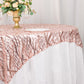 72"x72" Blush Wave Mesh Square Table Overlay With Embroidered Sequins