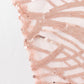 72"x72" Blush Wave Mesh Square Table Overlay With Embroidered Sequins