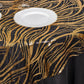 72"x72" Black Gold Wave Mesh Square Table Overlay With Embroidered Sequins