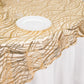72"x72" Champagne Wave Mesh Square Table Overlay With Embroidered Sequins
