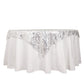 72"x72" Silver Wave Mesh Square Table Overlay With Embroidered Sequins