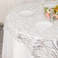 72"x72" Silver Wave Mesh Square Table Overlay With Embroidered Sequins