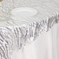 72"x72" Silver Wave Mesh Square Table Overlay With Embroidered Sequins