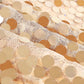 Matte champagne big Payette sequin table overlay, 72"x72".