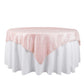 72 Inch x 72 Inch Square Table Overlay in Blush & Rose Gold Taffeta Crinkle